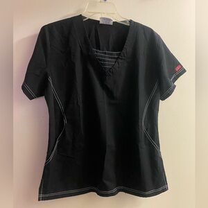 Reina Womens Black Scrubs Scrub Smock Top Shirt M Medium Bust 38”